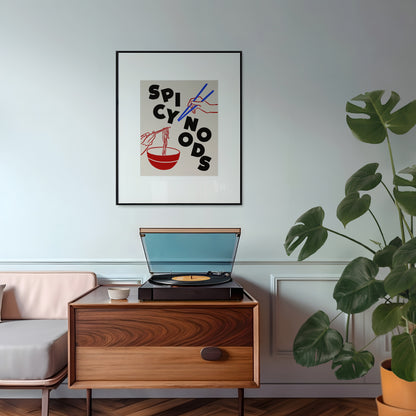 Spicy Noods | Retro Food Poster | UNFRAMED