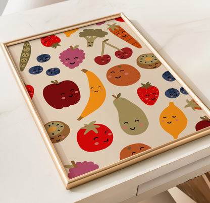 Fruit Friends | Nursery Print | UNFRAMED