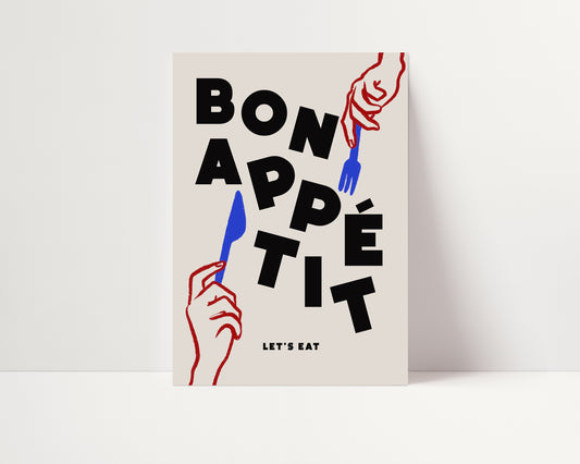 Bon Appetit | Retro Food Poster | UNFRAMED