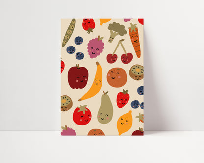 Fruit Friends | Nursery Print | UNFRAMED