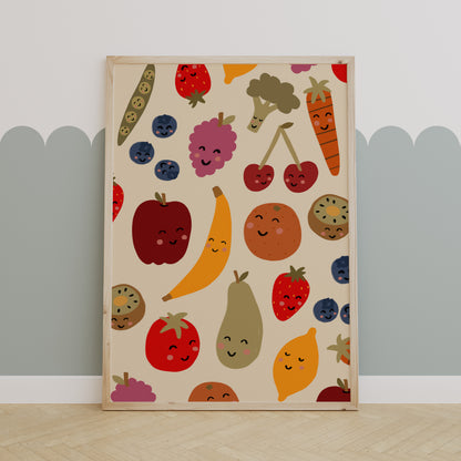 Fruit Friends | Nursery Print | UNFRAMED