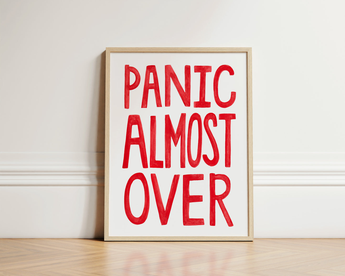 Panic Almost Over | Hand Painted Print | UNFRAMED