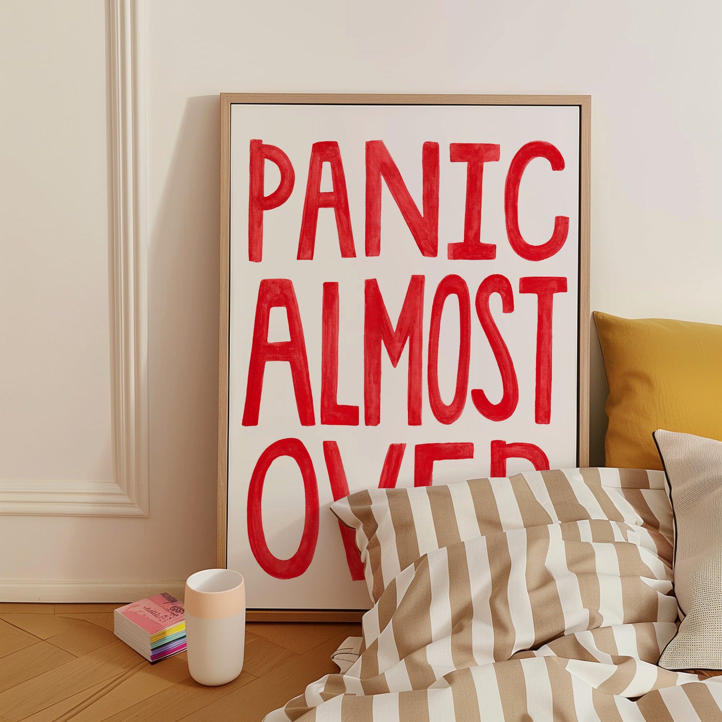 Panic Almost Over | Hand Painted Print | UNFRAMED