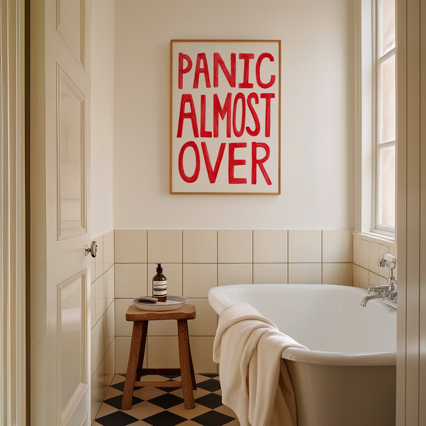 Panic Almost Over | Hand Painted Print | UNFRAMED