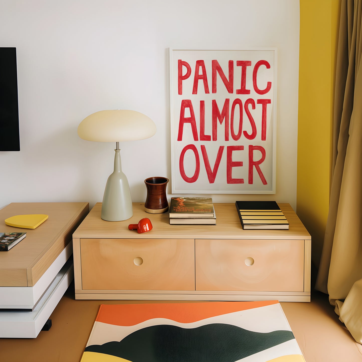 Panic Almost Over | Hand Painted Print | UNFRAMED