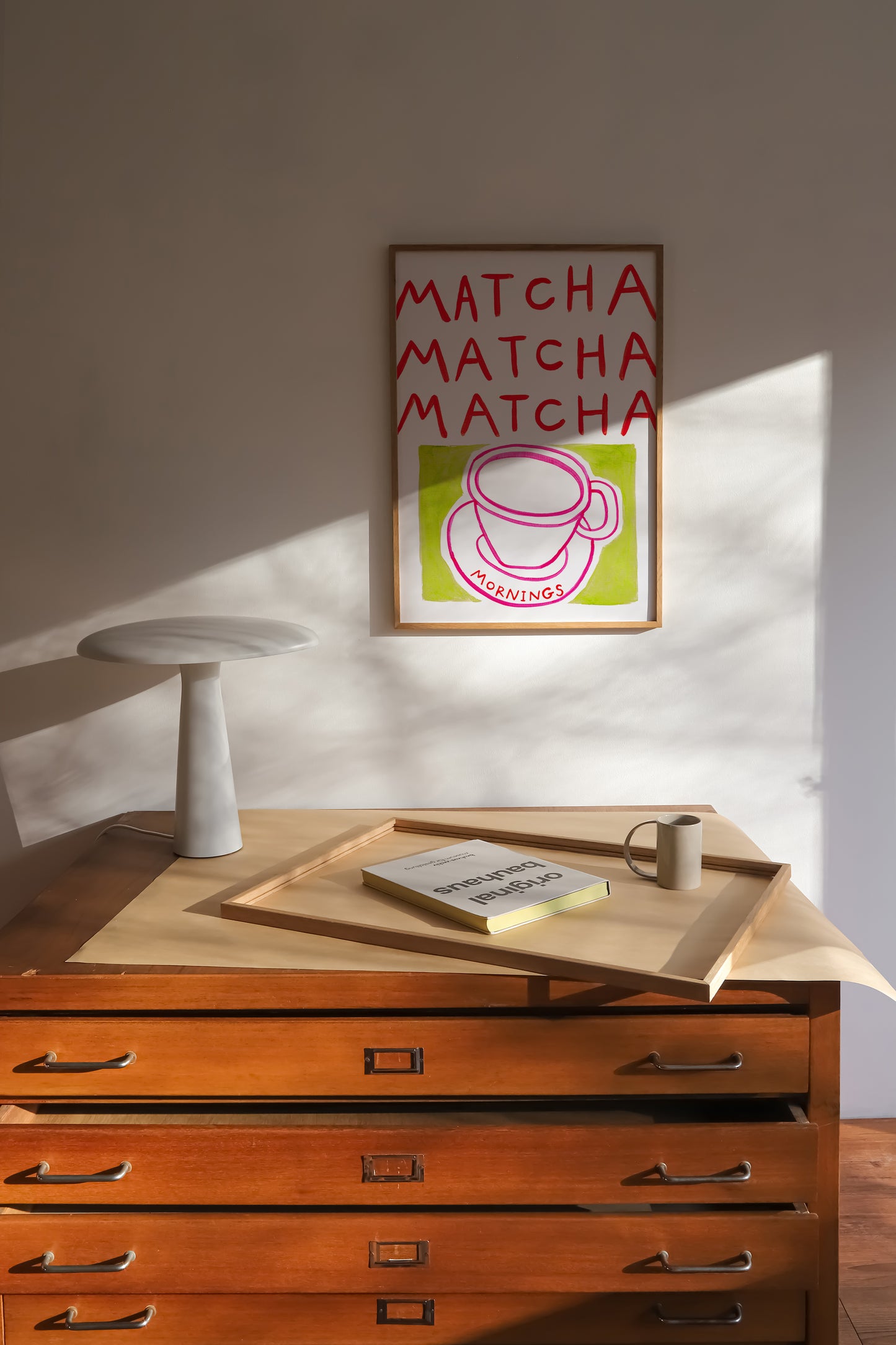 Matcha Mornings | Hand Painted Print | UNFRAMED