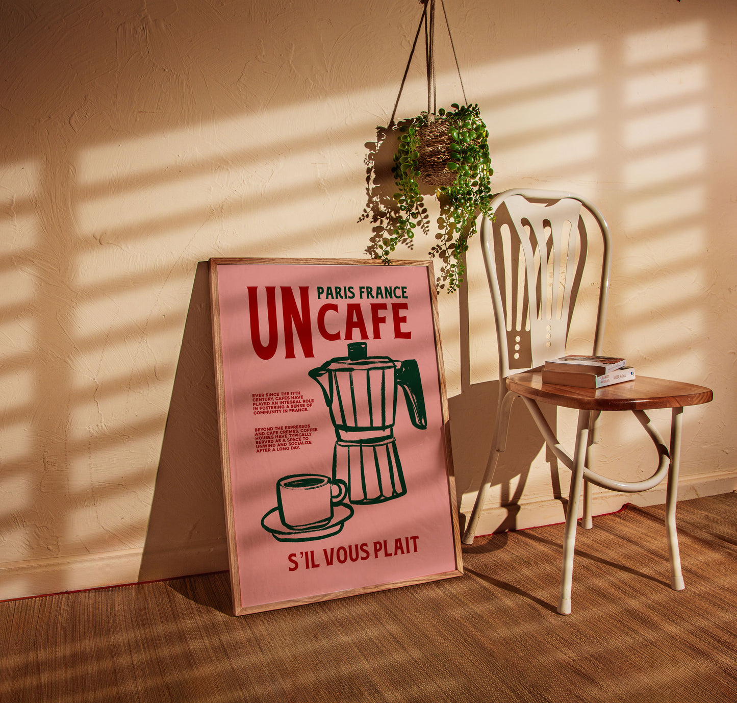 Un Cafe S'il Vous Plait | French Cafe Print | UNFRAMED