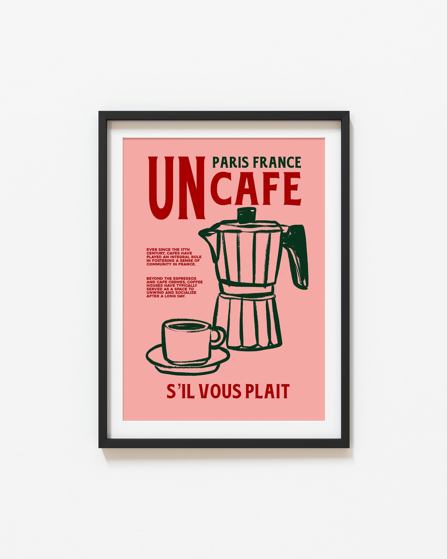 Un Cafe S'il Vous Plait | French Cafe Print | UNFRAMED