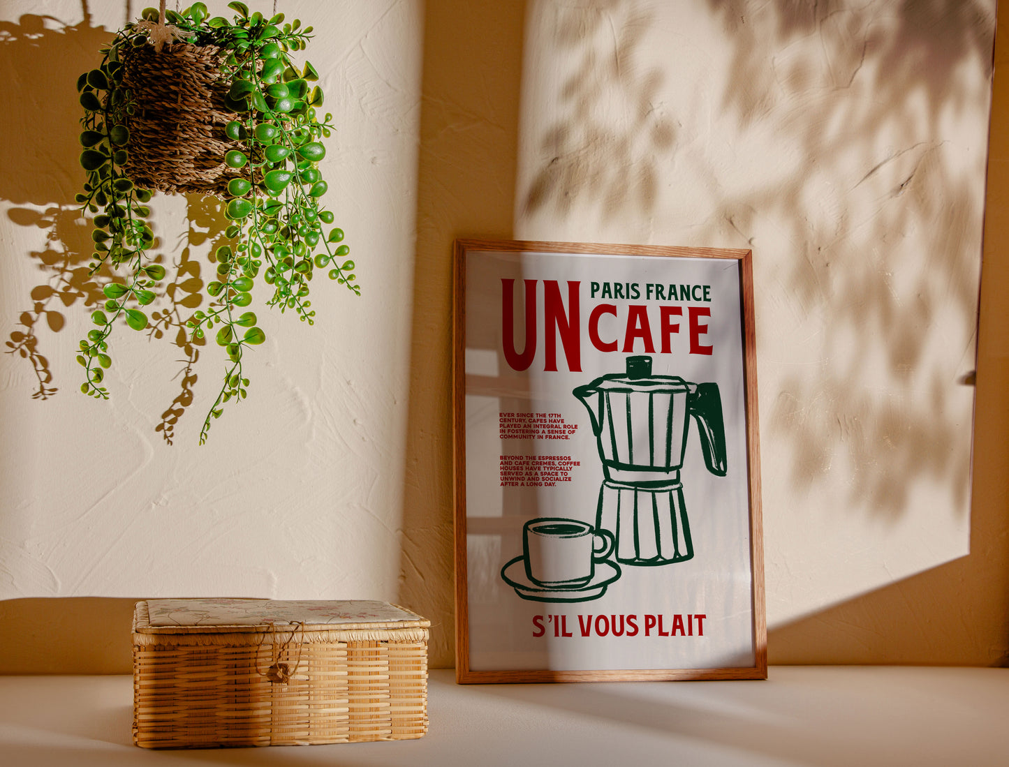 Un Cafe S'il Vous Plait | French Cafe Print | UNFRAMED