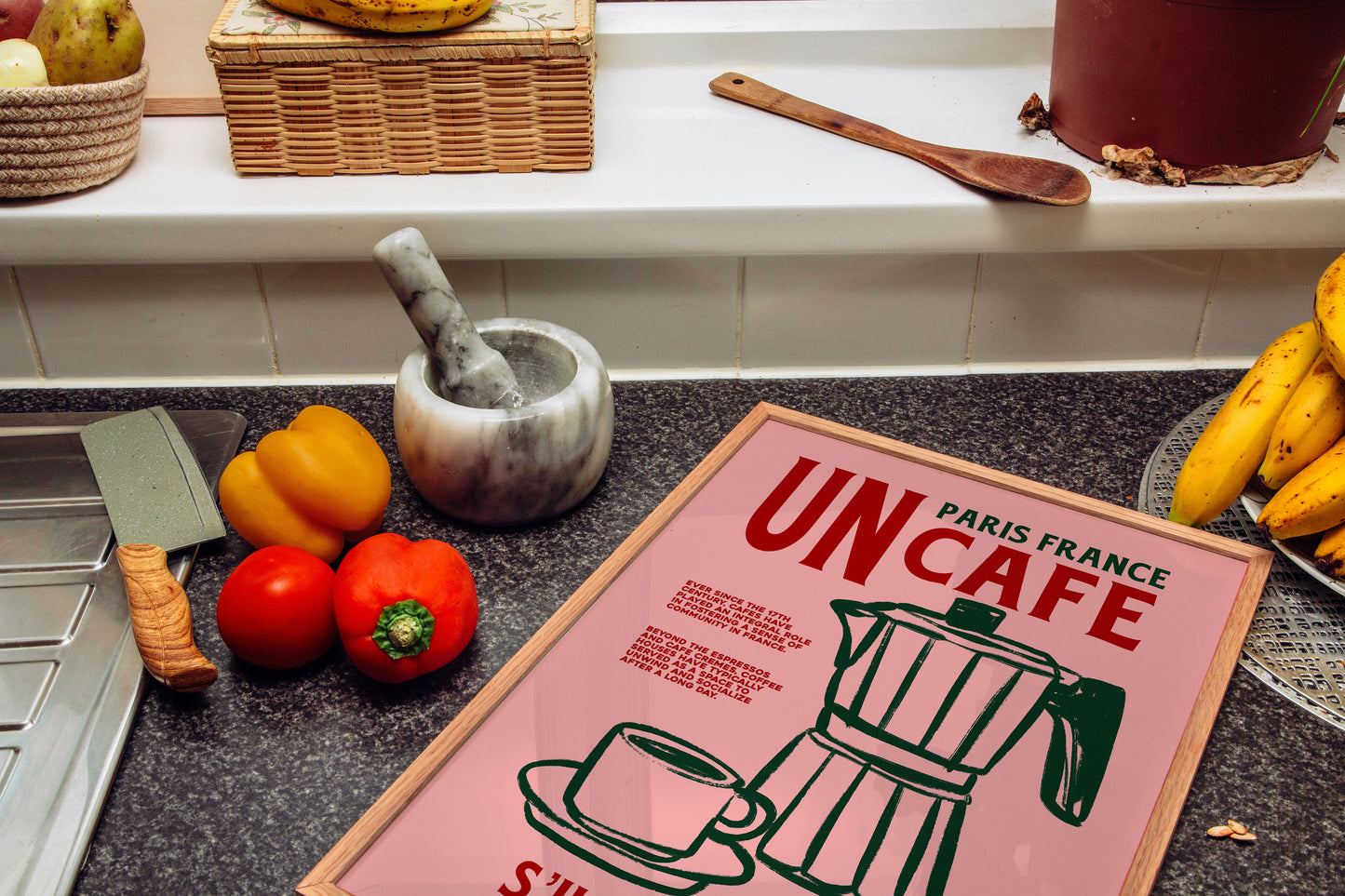 Un Cafe S'il Vous Plait | French Cafe Print | UNFRAMED