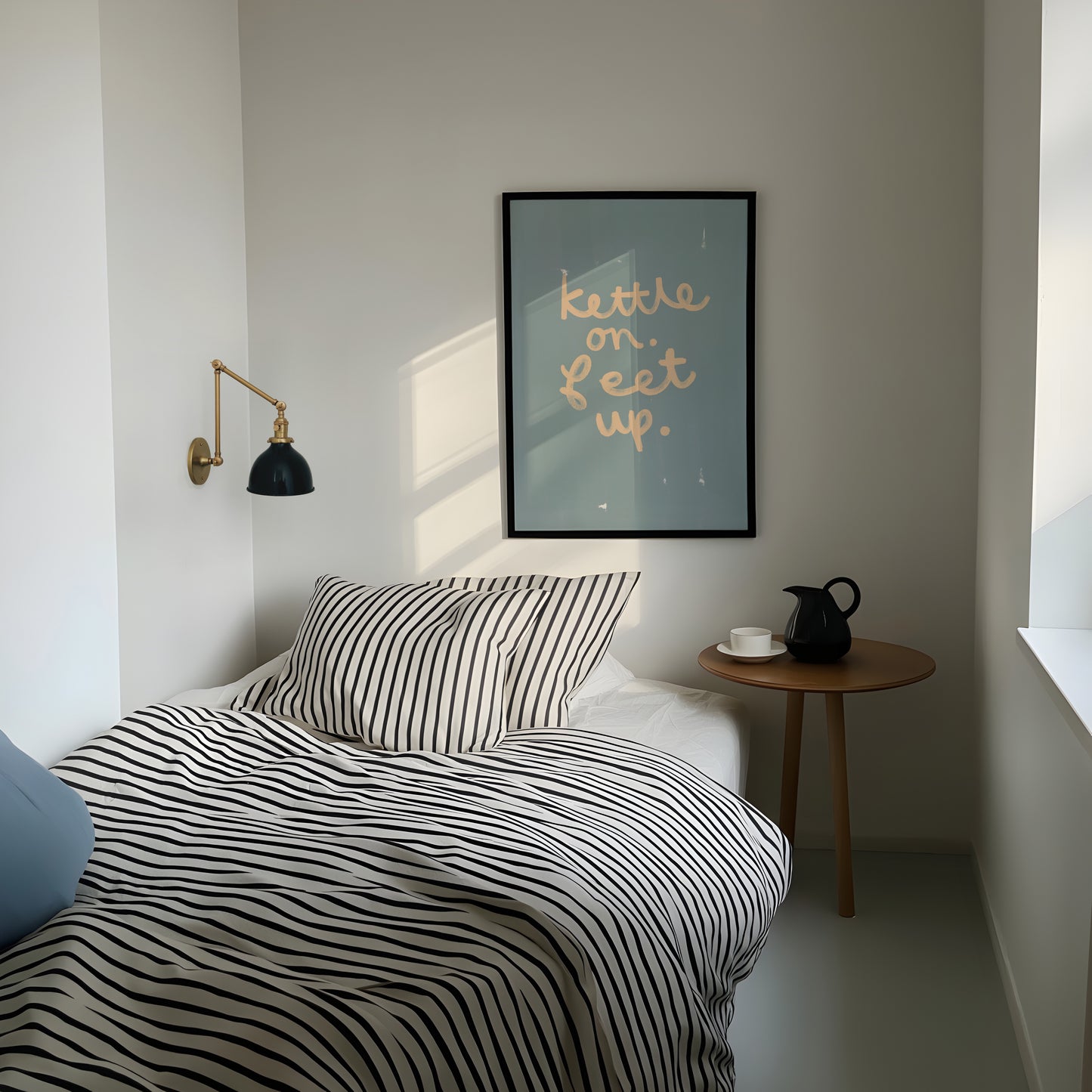 Kettle On Feet Up | Coffee Print | UNFRAMED