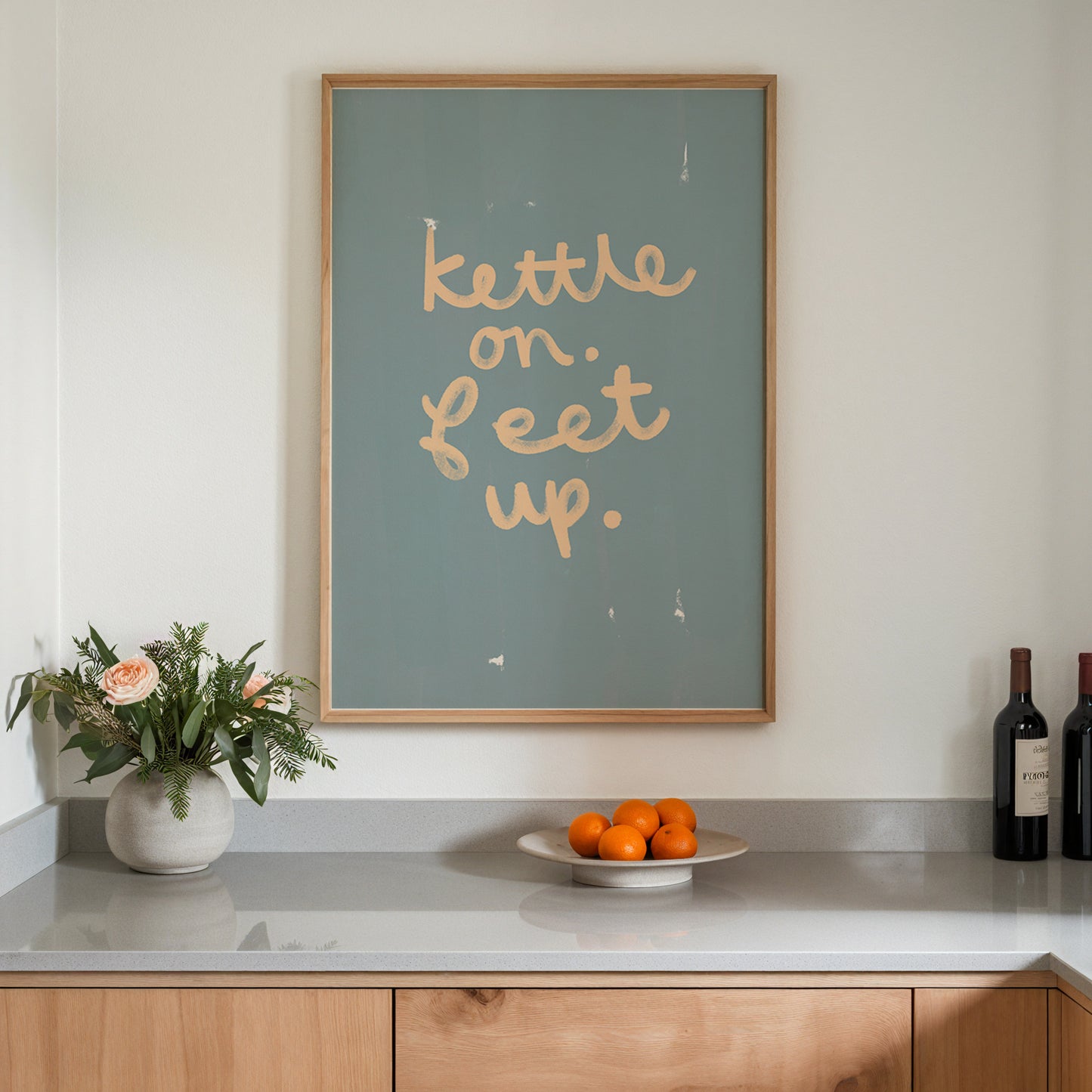 Kettle On Feet Up | Coffee Print | UNFRAMED