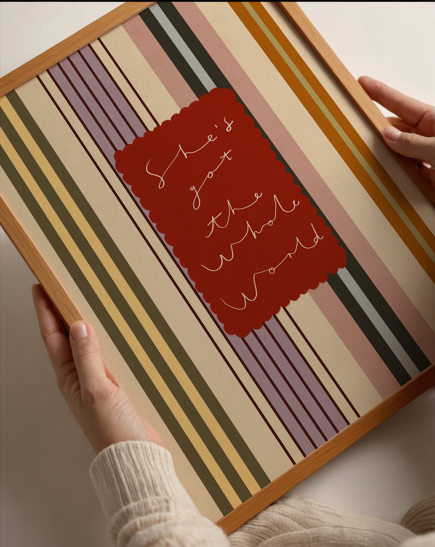 She's Got The Whole World | Nursery Print | UNFRAMED