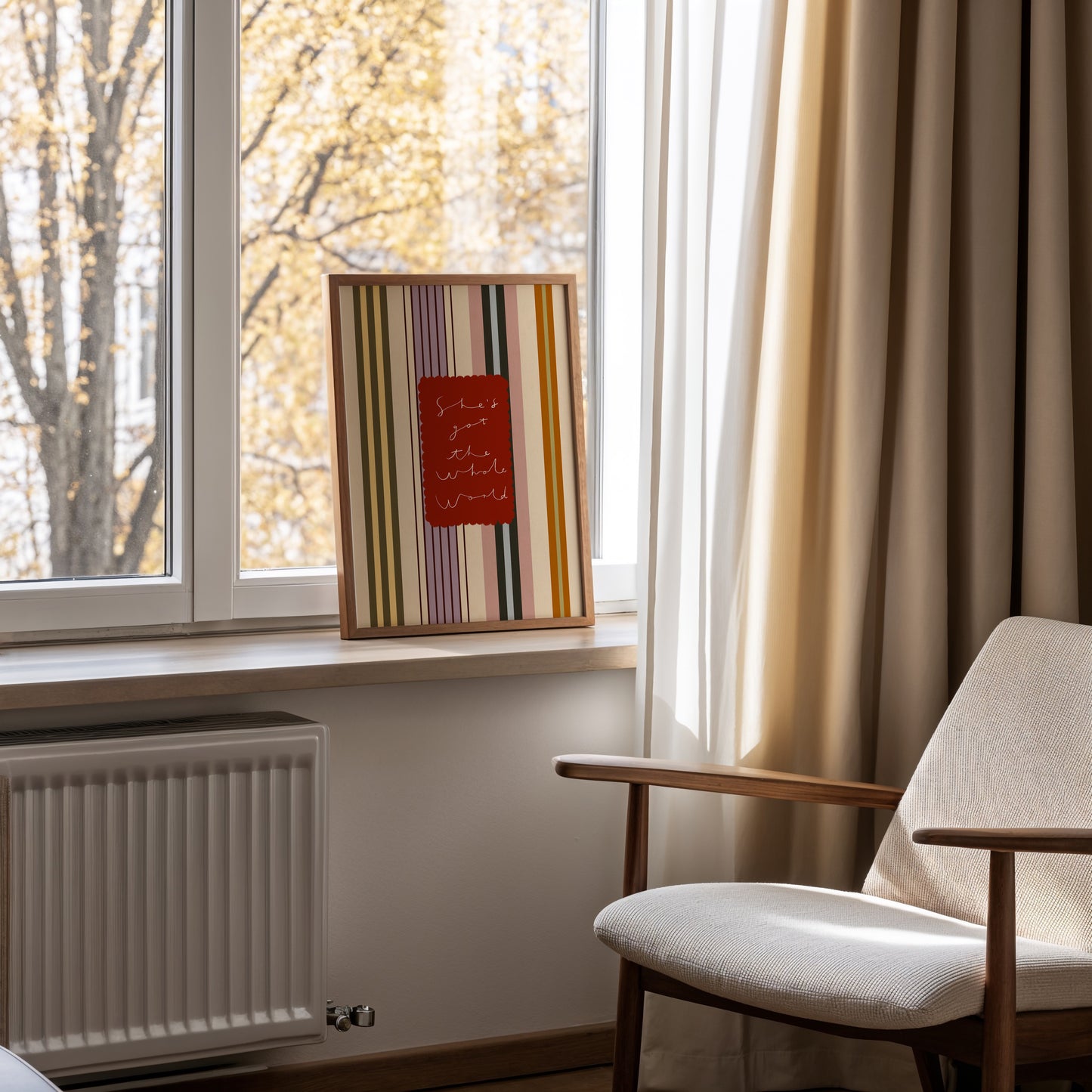 She's Got The Whole World | Nursery Print | UNFRAMED