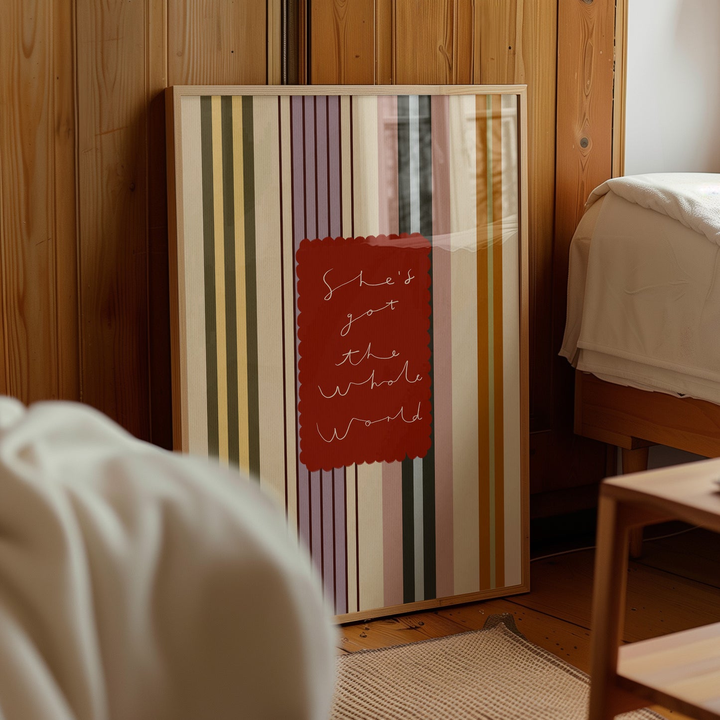 She's Got The Whole World | Nursery Print | UNFRAMED