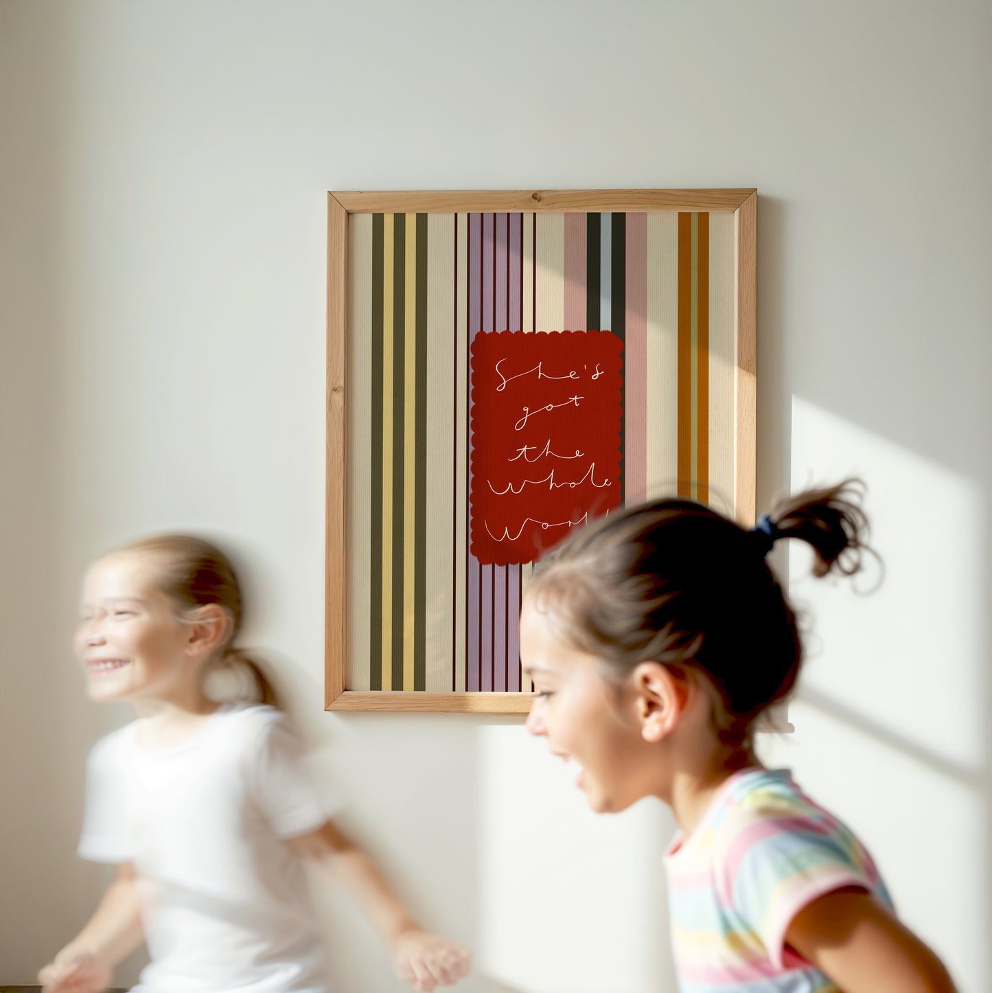 She's Got The Whole World | Nursery Print | UNFRAMED