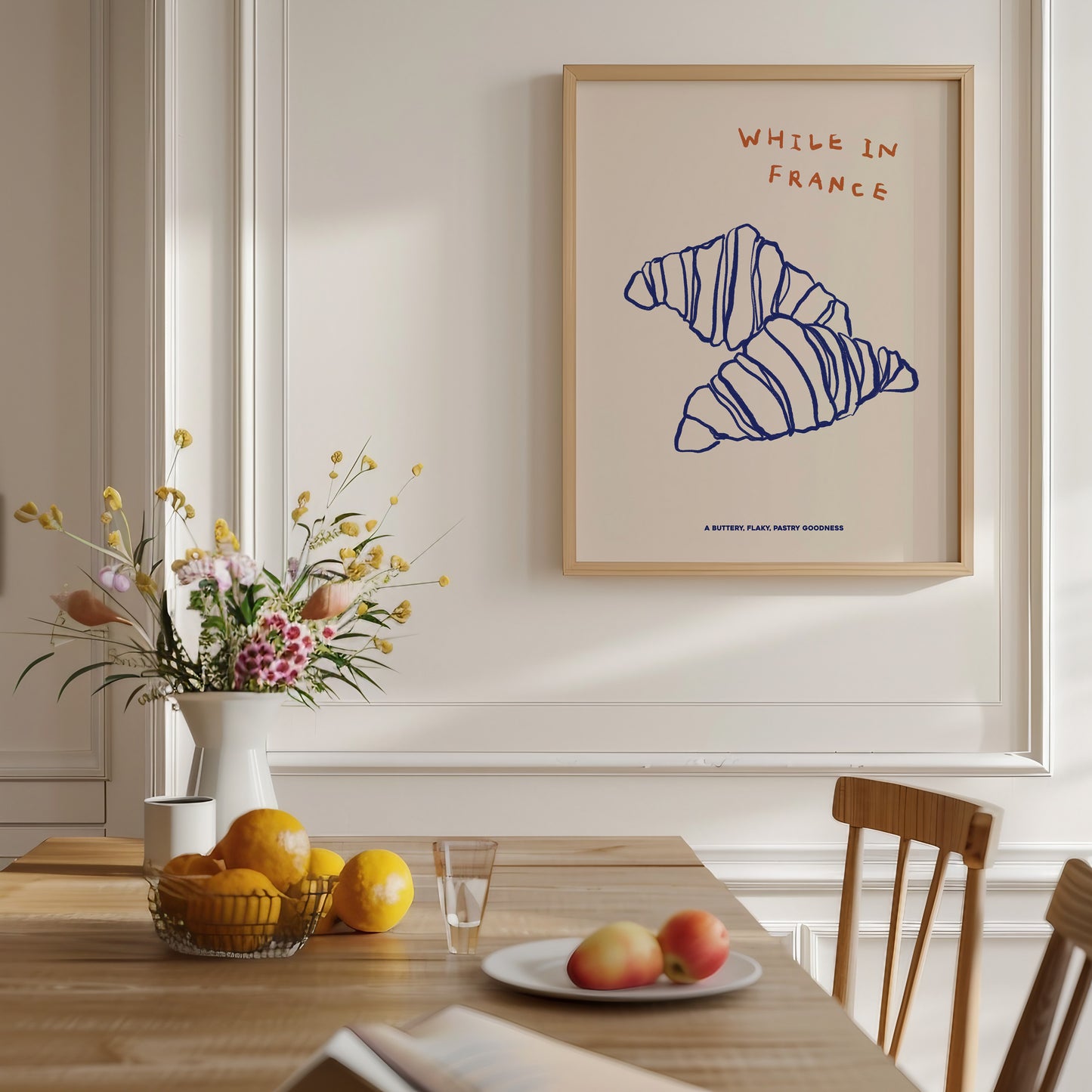 While In France | Croissant Print | UNFRAMED