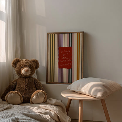 She's Got The Whole World | Nursery Print | UNFRAMED
