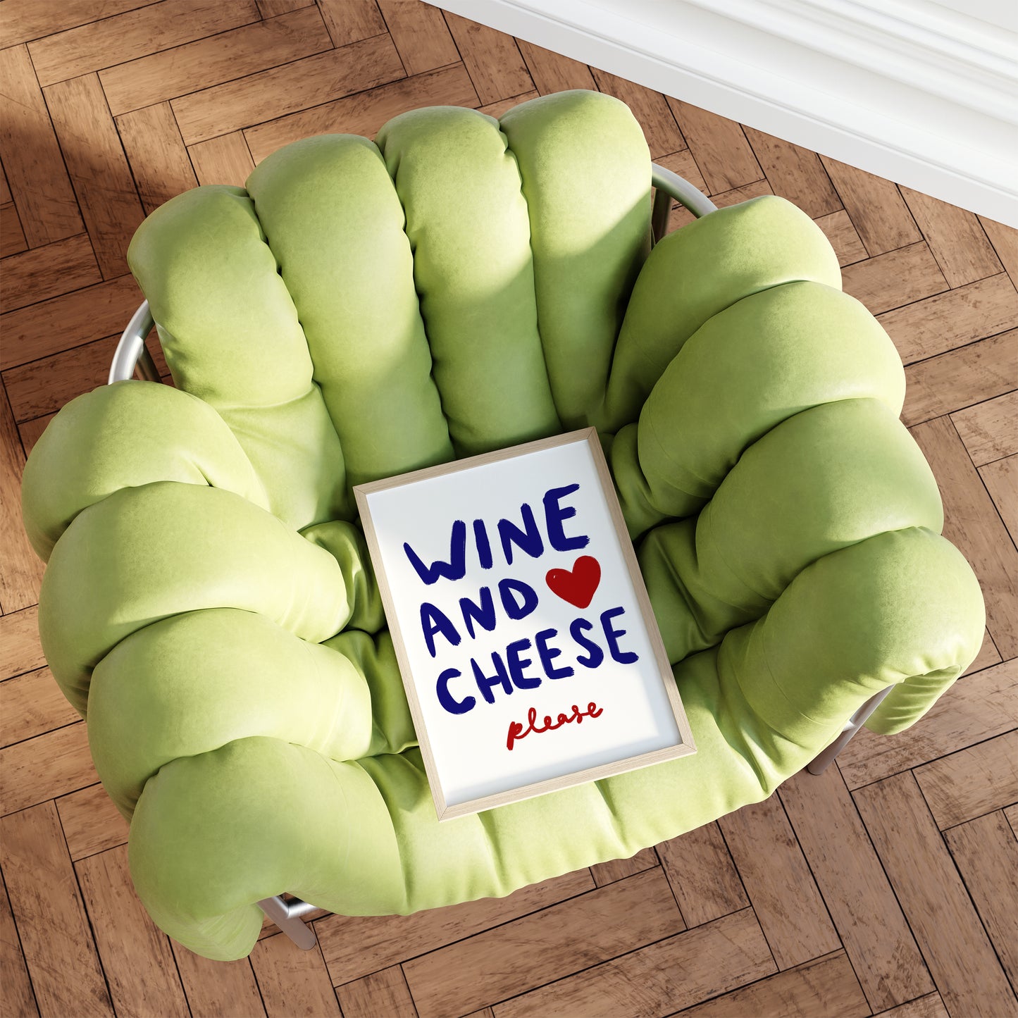 Wine and Cheese Please | Typography Print | UNFRAMED