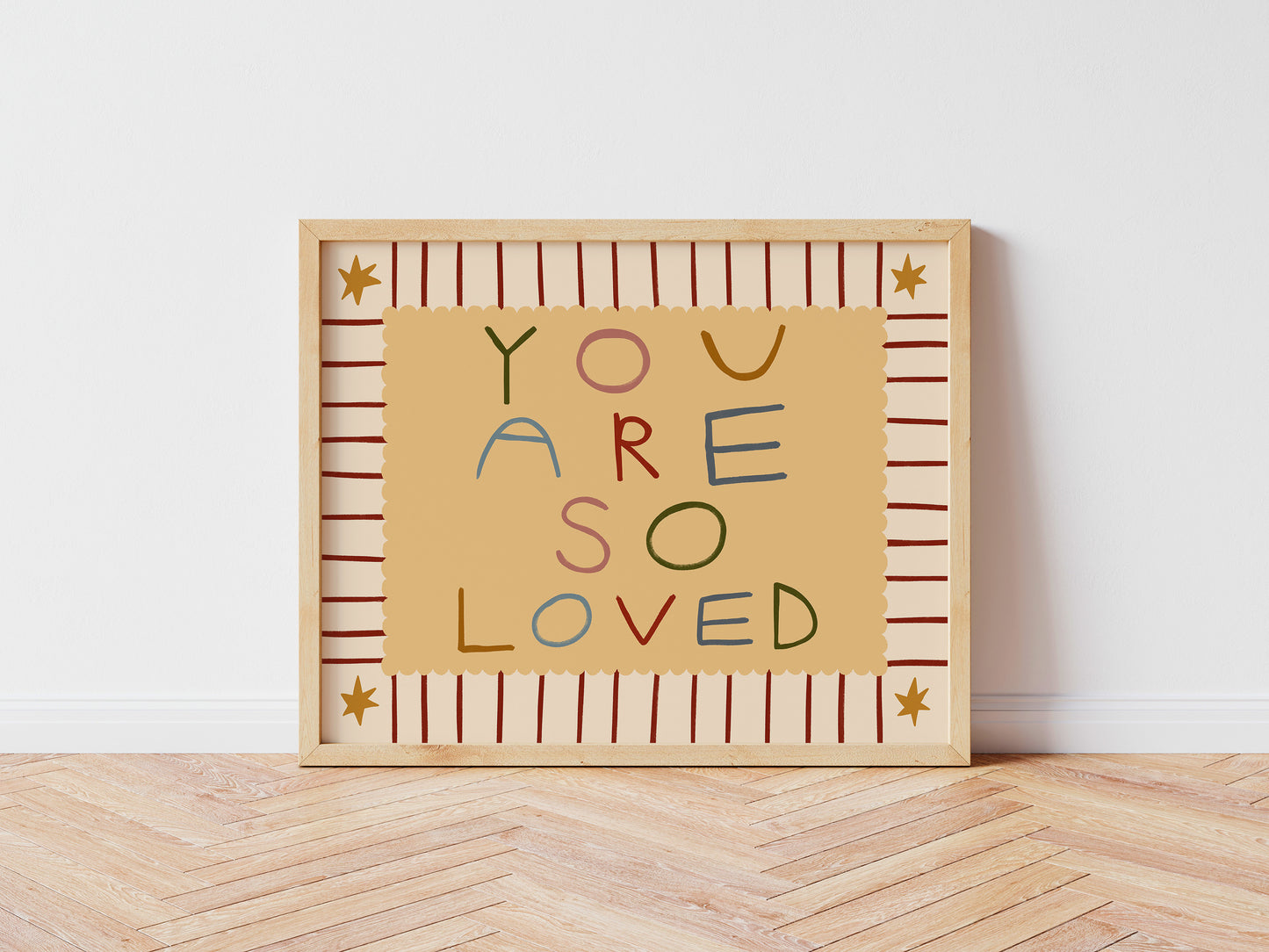 You Are So Loved | Horizontal Nursery Print | UNFRAMED