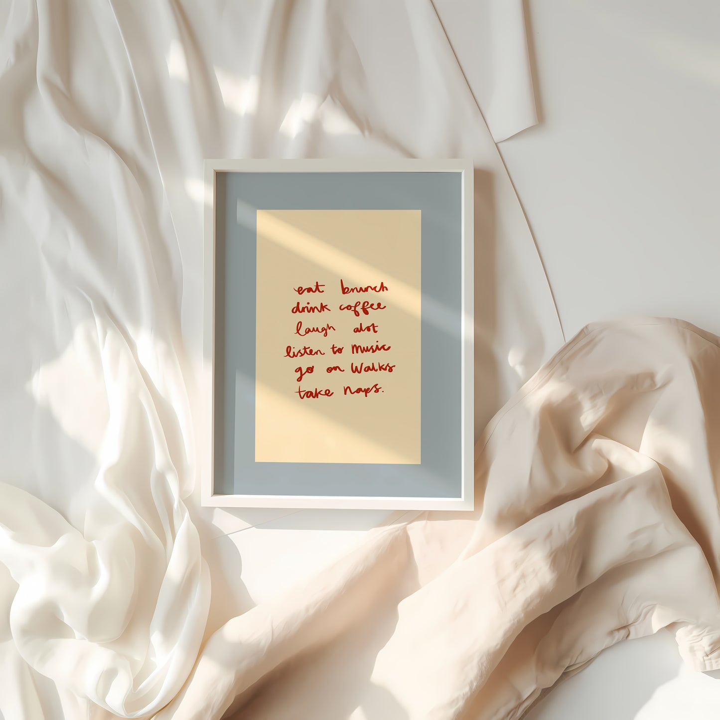Self Care Checklist Print | Handwritten Print | UNFRAMED