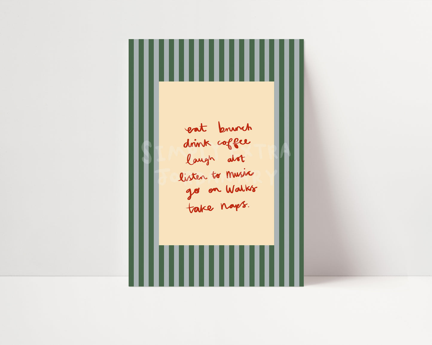 Self Care Checklist Print | Handwritten Print | UNFRAMED