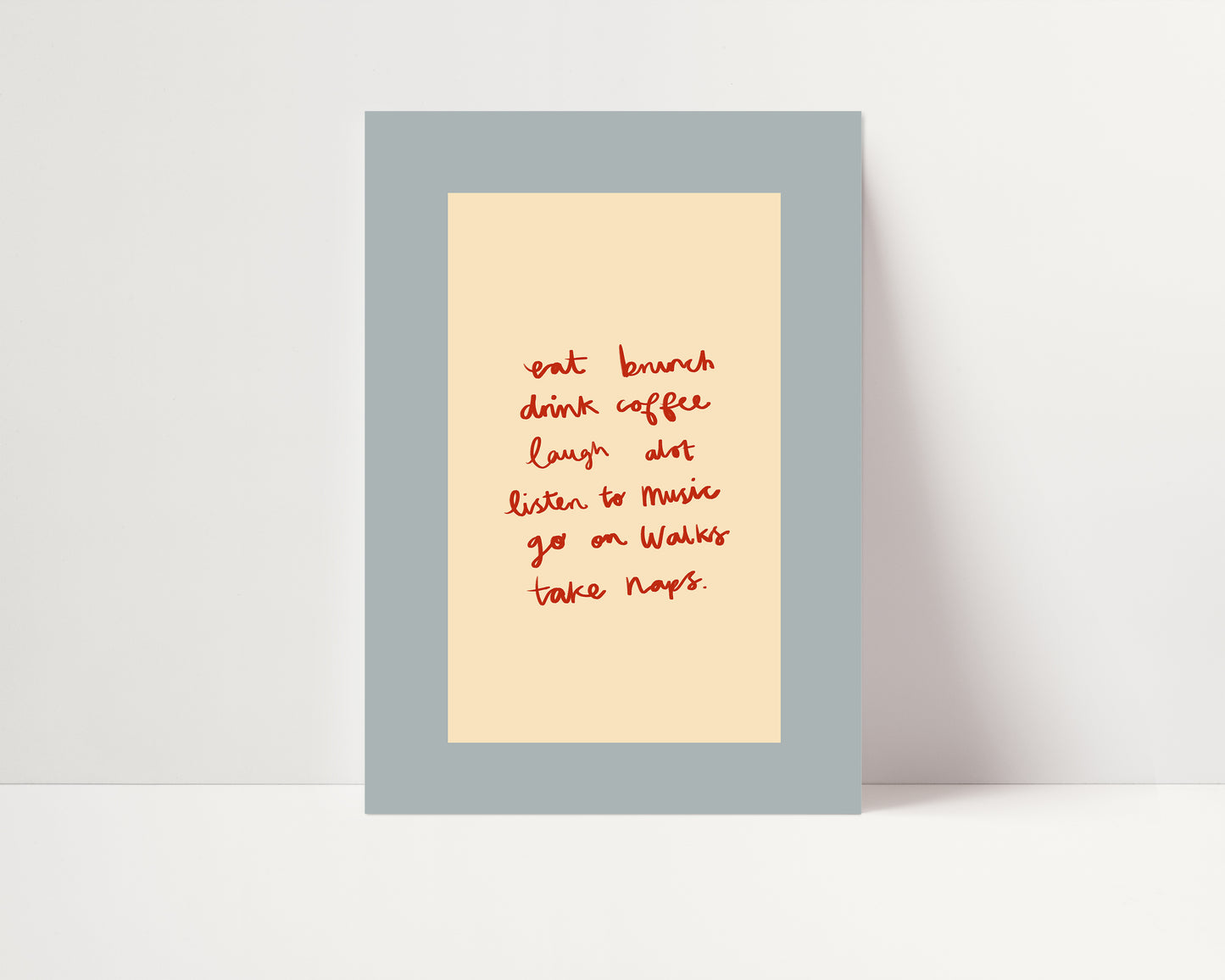Self Care Checklist Print | Handwritten Print | UNFRAMED