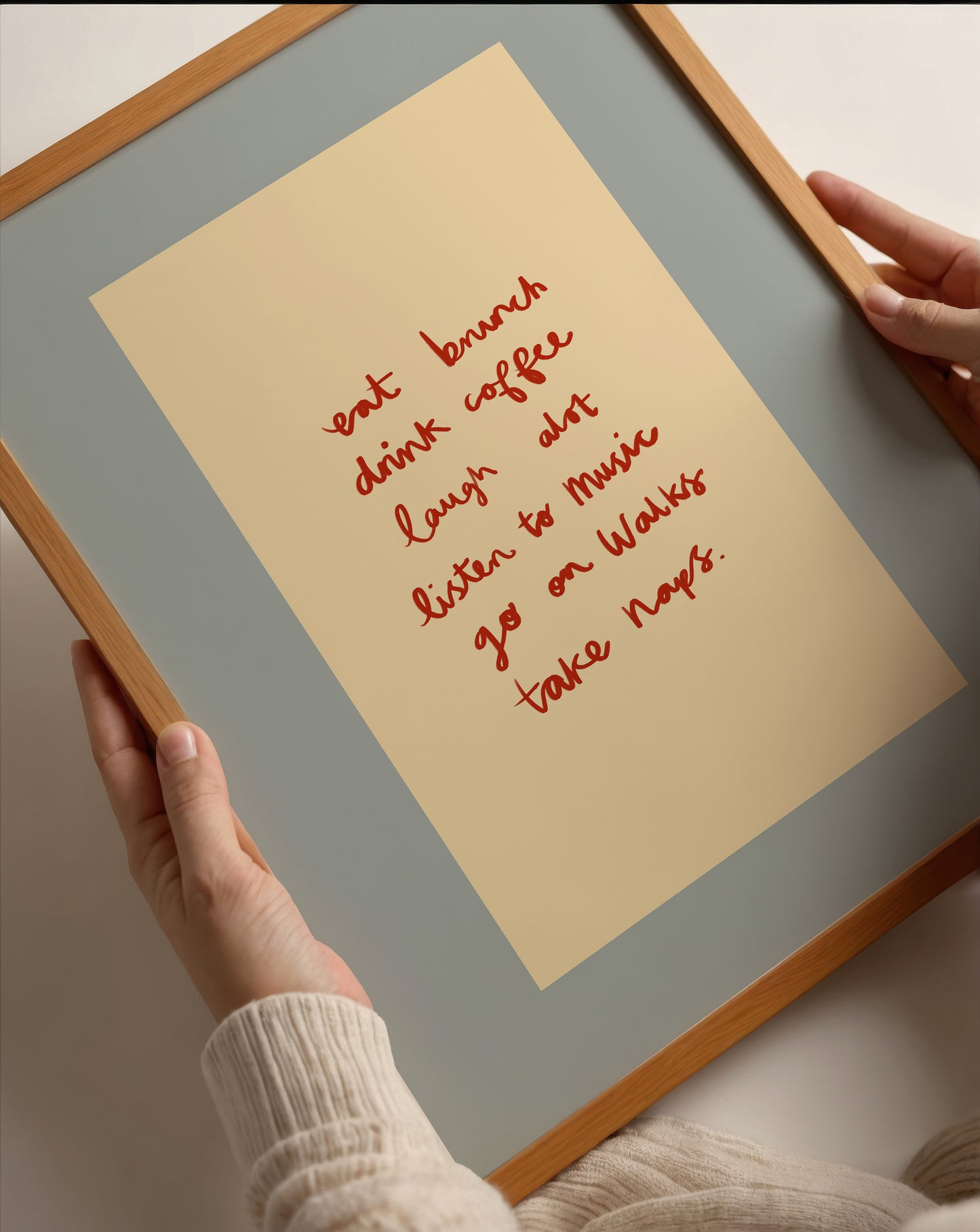 Self Care Checklist Print | Handwritten Print | UNFRAMED