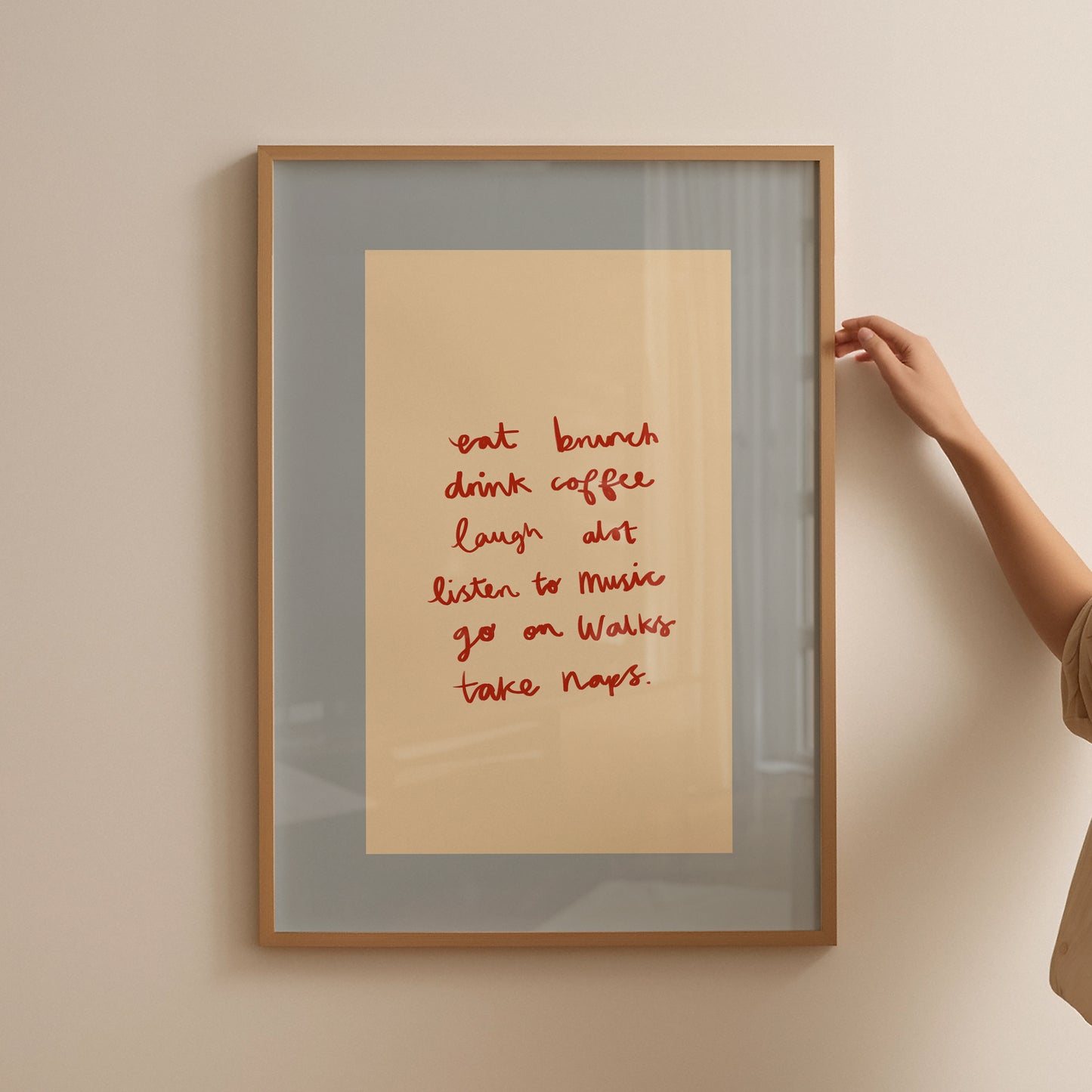 Self Care Checklist Print | Handwritten Print | UNFRAMED