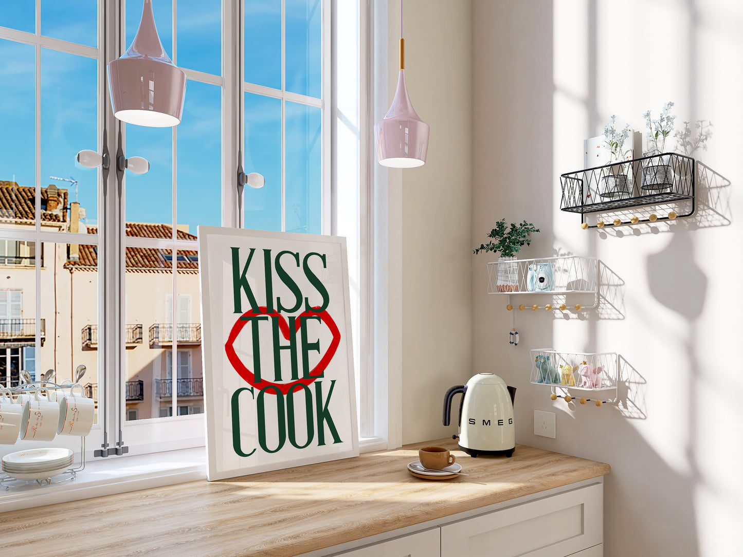 Kiss The Cook | Kitchen Print | UNFRAMED