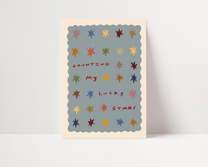 Counting Lucky Stars | Nursery Print | UNFRAMED
