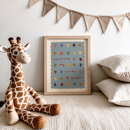 Counting Lucky Stars | Nursery Print | UNFRAMED