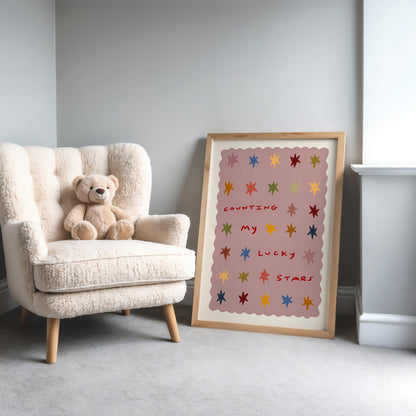 Counting Lucky Stars | Nursery Print | UNFRAMED