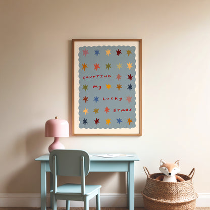 Counting Lucky Stars | Nursery Print | UNFRAMED