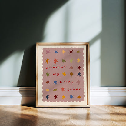 Counting Lucky Stars | Nursery Print | UNFRAMED