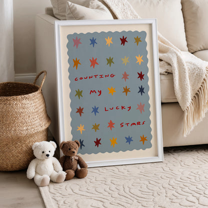 Counting Lucky Stars | Nursery Print | UNFRAMED