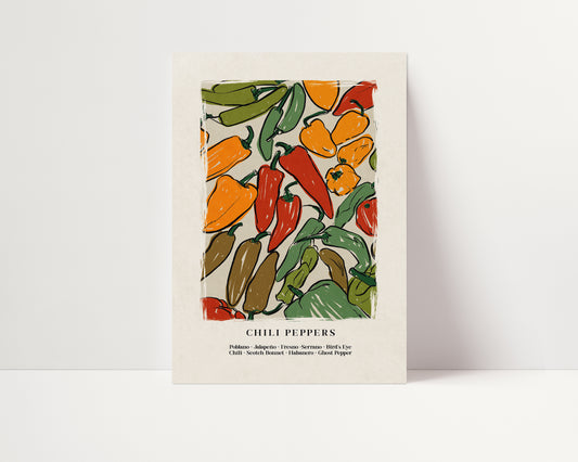 Chilli Peppers | Chilies Print | UNFRAMED