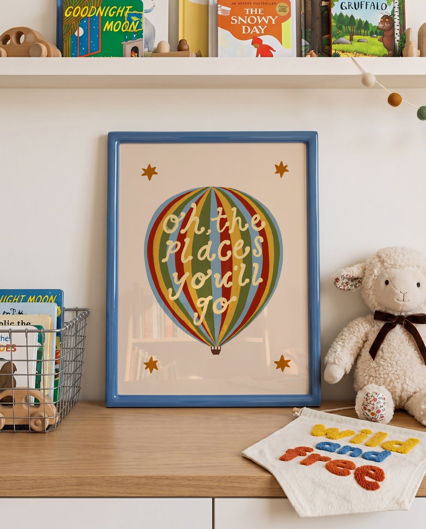Oh The Places You'll Go | Hot Air Balloon Print | UNFRAMED