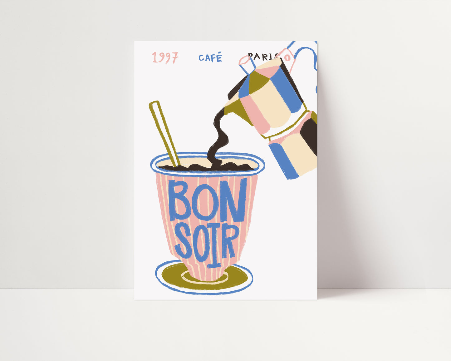 Bonsoir | Coffee Print | UNFRAMED