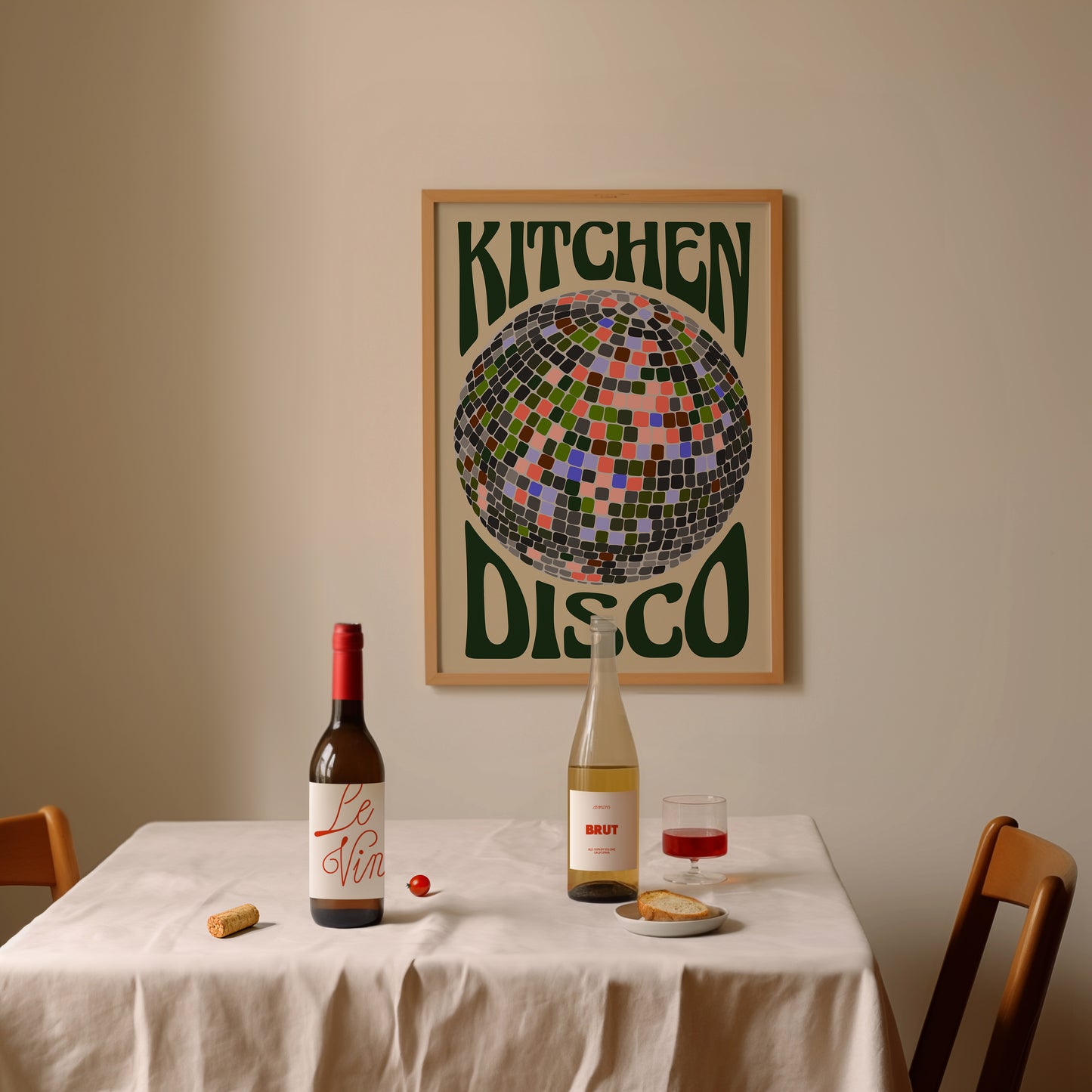 Kitchen Disco | Disco Ball Poster | UNFRAMED