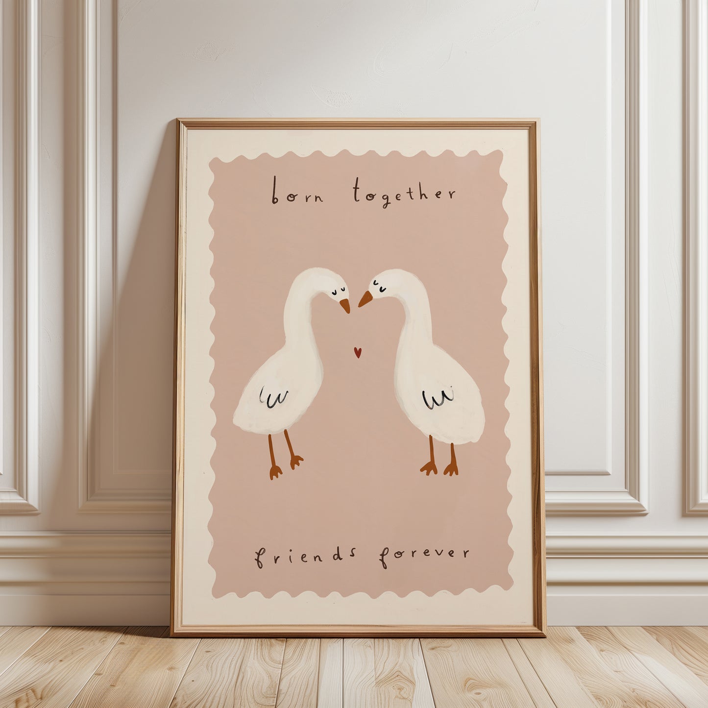Twin Ducks | Twins Nursery Print | UNFRAMED