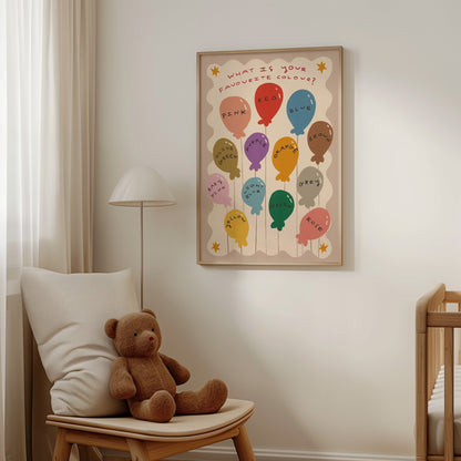 What's Your Favourite Colour? | Nursery Print | UNFRAMED