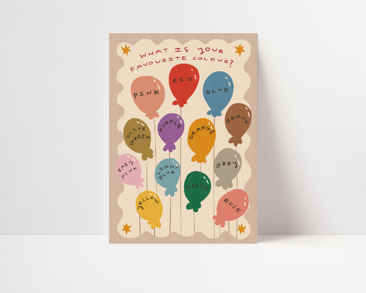 What's Your Favourite Colour? | Nursery Print | UNFRAMED