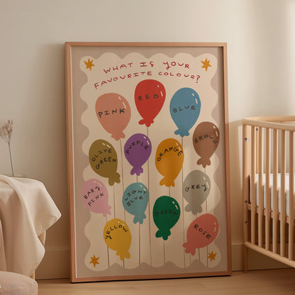 What's Your Favourite Colour? | Nursery Print | UNFRAMED