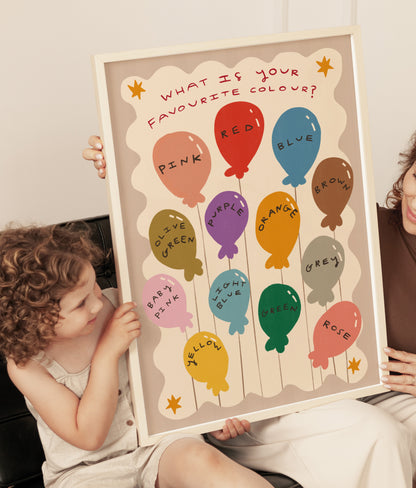 What's Your Favourite Colour? | Nursery Print | UNFRAMED