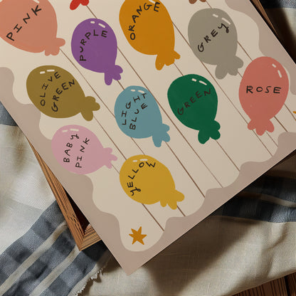 What's Your Favourite Colour? | Nursery Print | UNFRAMED