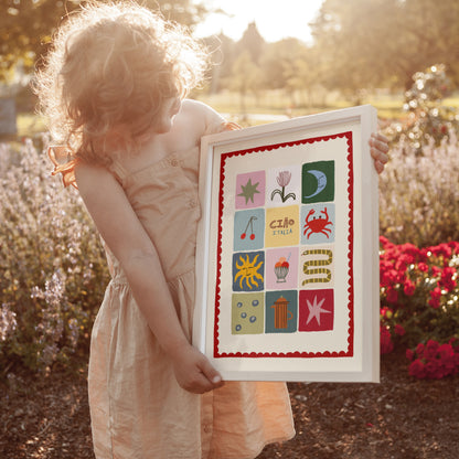 Ciao Italia | Patchwork Nursery Print | UNFRAMED