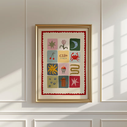 Ciao Italia | Patchwork Nursery Print | UNFRAMED