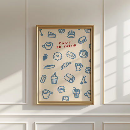Tout De Suite | Pastries Print | UNFRAMED