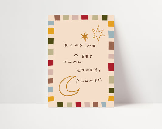Bed Time Story | Nursery Print | UNFRAMED